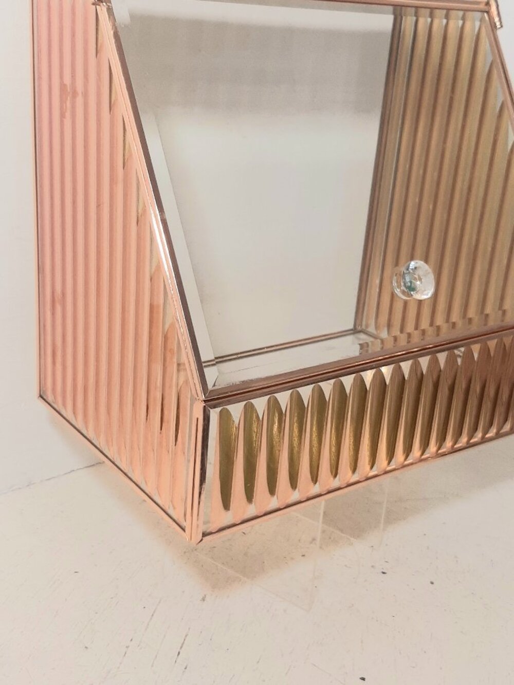Ribbed Rose Gold Acrylic Terrarium